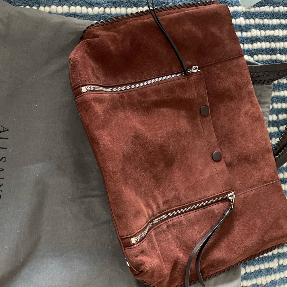 Allsaints suede handbag